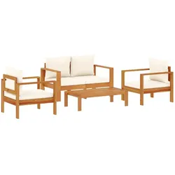 vidaXL, Gartenlounge, Favenetta (2x Stuhl + Sofa + Tisch)