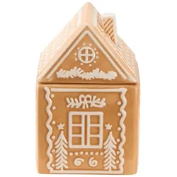 HOME STORY Duftkerze Lebkuchenhaus   , braun , Dolomite,Wachs , Maße (cm): B: 9 H: 14