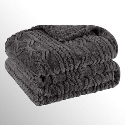 Home City, Inc. Arctic Boho Blanket, Twin, Charcoal