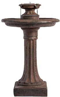"XBrand 28"" Tiered Freestanding Classic Bird Bath Outdoor Water Fountain w/ Auto Shut-Off Pump, Brown"
