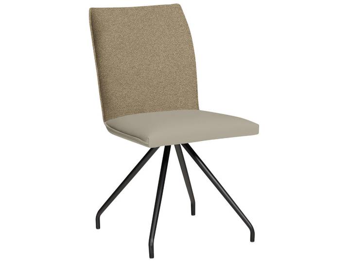 Moderano Stuhl, Graubraun, Metall, Textil, Rundrohr, 49x91x60 cm, Esszimmer, Stuhl, Esszimmerstühle