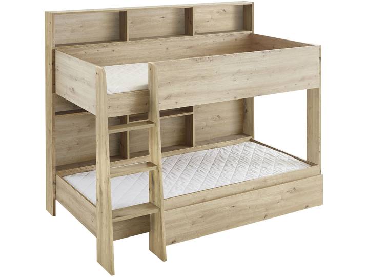 Etagenbett RELITA Sely, viel Funktion auf kleinem Raum, 2 Liegeflächen, modernes Design , braun (eiche artisan dekor, eiche artisan dekor, eiche artisan dekor), B:128cm H:168cm L:209cm, Etagenbetten, Etagenbett, viel Stauraum, pflegeleichte Melamin Oberfläche, 3 Farben zur Wahl