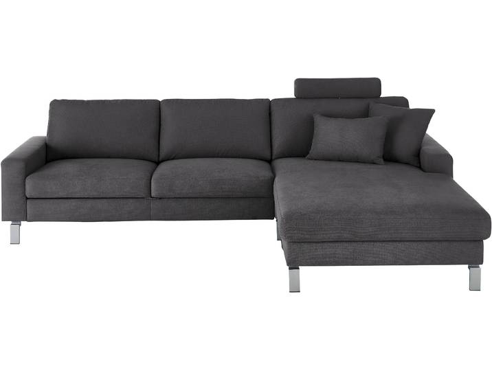 Ecksofa, Grau, 281x194 cm, Polyester, 2,5-Sitzer & Schlaffunktion, Modern, Candy-Polstermöbel
