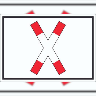 HB-Druck Aufkleber Vorrang Schienenverkehr Symbol A7 (74x105mm)