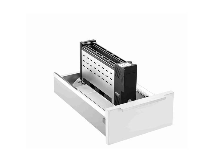 HKT Toaster, Schwarz, Edelstahlfarben, Metall, 17.8x7.5x40 cm, Krümelschublade, Brötchenaufsatz, Auftaufunktion, Aufwärmfunktion, Schnellstoppfunktion, wärmeisoliertes Gehäuse, Kochgeschirr, Küchengeräte, Toaster