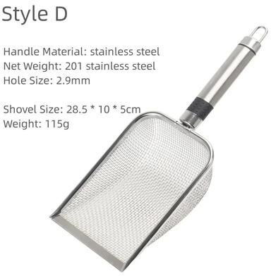 Uplifted Finds Stainless Steel Cat Litter Scoop Long Handle Metal Waste Shovel d