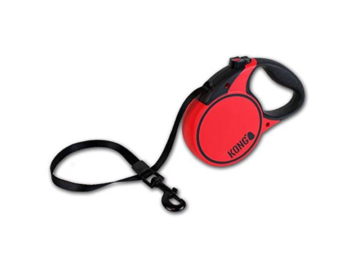 KONG Terrein intrekbare hondenriem, groot, rood, 5m tape