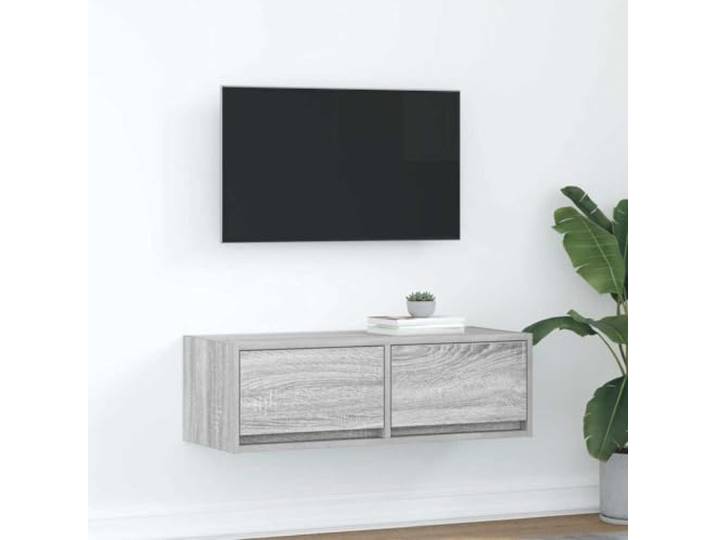 HEFZGDB TV-Schrank Grau Sonoma 80x31x25,5 cm Holzwerkstoff mit reichlich Stauraum für Elektronikgeräte und Medien, stabile Oberplatte, platzsparendes Design, pflegeleicht