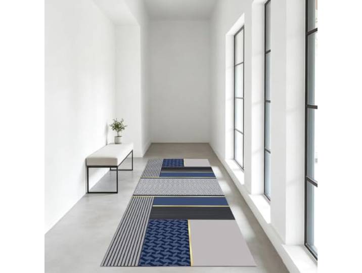 Lange schmale Halle Runner Teppich, Rutschfeste Lounge Teppich Runner Matte Graublaue 60/70/80/100cm breite Bodenmatte für den Innenbereich, Nachttisch, Eingangsbereich.(100×600cm)
