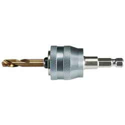 Makita Lochsägen Adapter EZYCHANGE + HSS-Co Zentrierbohrer für dünne Bleche 3/8 Zoll-6-kant-Aufnahme - E-20498