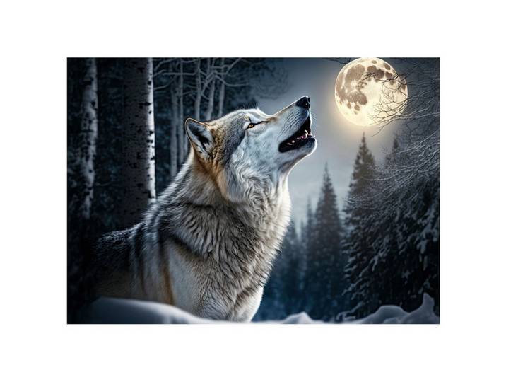 FOTOTAPETE Wolf Wald Tiere 200x140