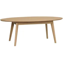 Couchtisch Yumi Oval aus Esche, skandinavisches Design, natur, 130x65 cm, Rowico