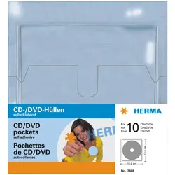 HERMA CD/DVD-Hüllen (CDs), CD- & Schallplatten Aufbewahrung, Transparent