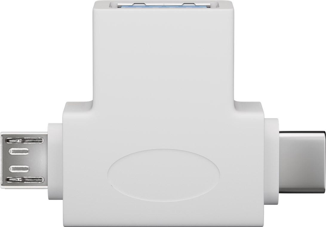 Goobay USB-adapter Type A naar USB 2.0 Micro B, wit
