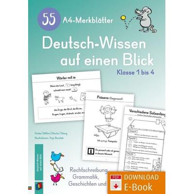 55 A4-Merkblätter Deutsch-Wissen auf einen Blick – Klasse 1 bis 4, Geheftet von Andrea Mucha,Astrid Grabe,Christian Stang,Salome P. Mithra, Verlag an
