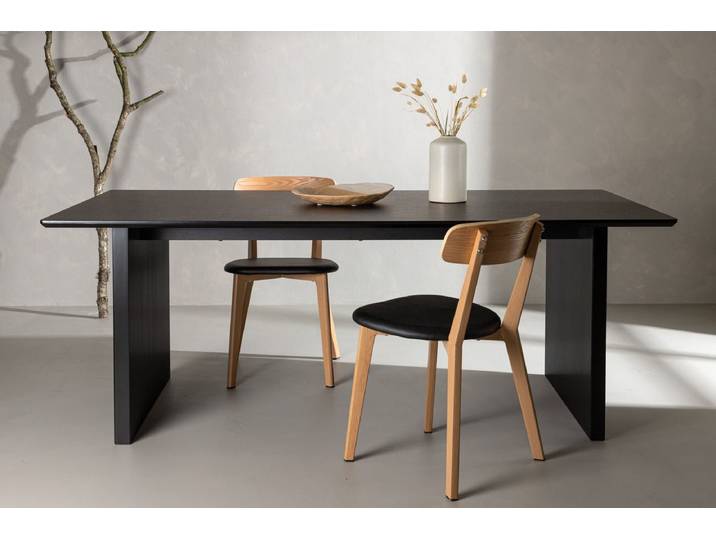 Esstisch Thelia - in geradliniger nordischer Form - Schwarz - Luxusbetten24