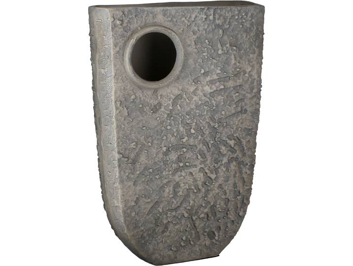 Tischvase GILDE Vase Purton grau H. 38,5 cm , grau, B:26cm H:38,5cm T:8cm, Aluminium, Vasen, Tischvase, Dekovase, Purton, Filzboden, Tischdekoration, stilvoll, hochwertig