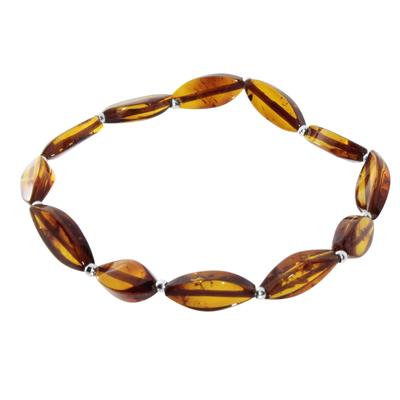 Armband OSTSEE-SCHMUCK "- Tasja - Bernstein -" Gr. 19, braun (bernsteinfarben, braun), Armbänder, Damen, Bernstein, Armband