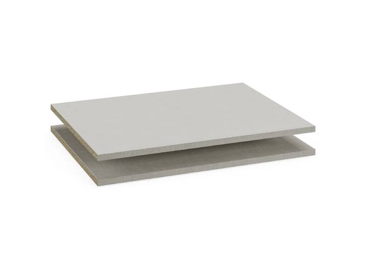 Einlegeboden - 45er Tiefe 63cm Beige 2er Set Spanplatte, lackiert