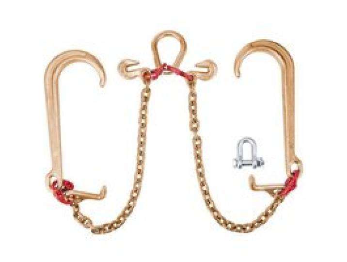 VEVOR 8 mm×30 cm G80 V-Kettenzaum mit 2 Beinen und 38 cm großen J-Haken und T-Haken