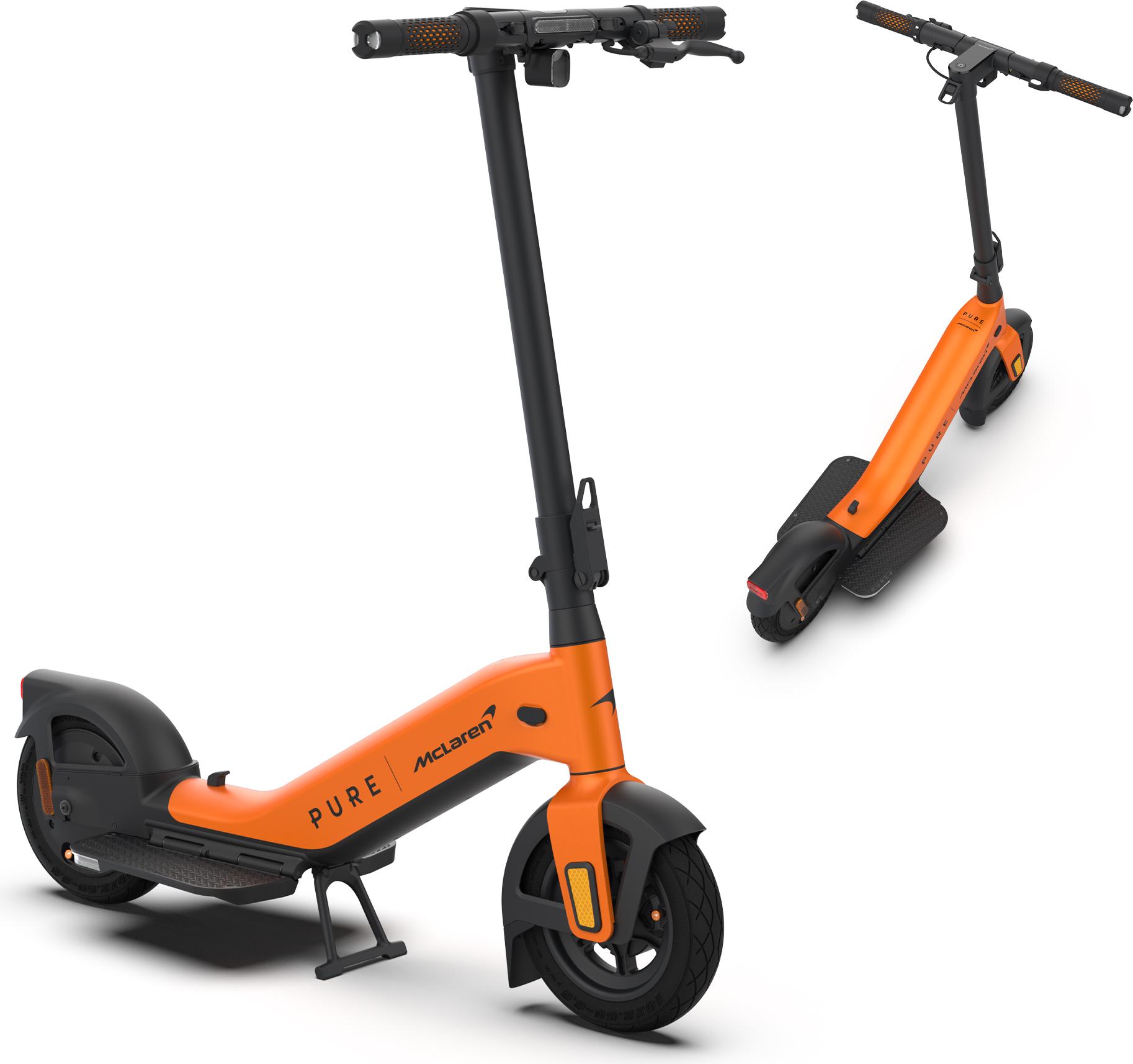 Pure Electric Advance + MCLaren, Klassischer Roller, Schwarz, Orange, 2 Rad/Räder, 65 km