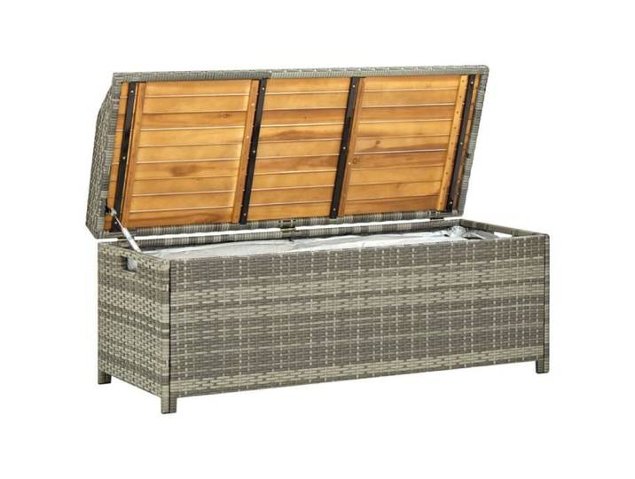 BET Banc de rangement de jardin 120 cm Résine tressée Gris BET9472646136091