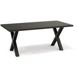 BIG Möbel GmbH Gastro Esstisch 140x80 cm | Marmor Dunkel | X-Gestell Stahl