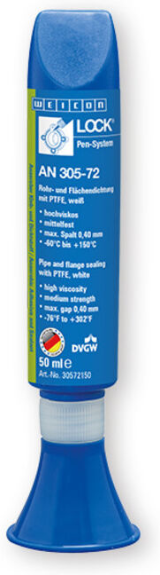 WEICONLOCK® AN 305-72 Rohr- und Flächendichtung, mit PTFE, mittelfest, mit Trinkwasserzulassung, 50 ml, weiß (30572150)