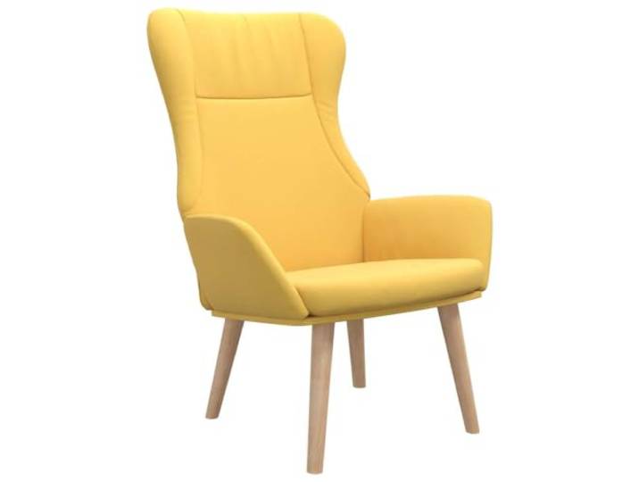 KDVXBCQJH Relaxsessel Senfgelb Stoff Polstersessel Kautschukholz Bequemer Fernsehsessel in Senfgelb mit atmungsaktiver Polsterung für Wohnzimmer, Schlafzimmer und Loungebereich.