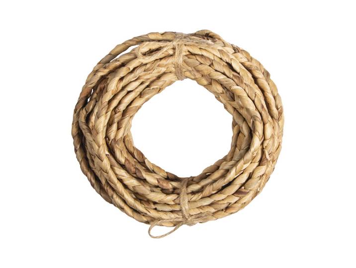 Wasserhyazinthen Band, 3fach geflochten, 9,5m, 1,2cm breit, natur, Bündel 1Stück