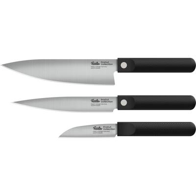 Messer-Set FISSLER "ProcCut Collection", silber (silberfarben, schwarz), Spezialklingenstahl, Kochmesser-Sets, Made in Germany, handgeschliffen, 12C27M Spezialmesserstahl