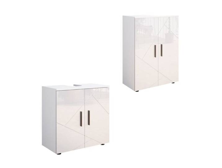 Meubles bain Irma 2 pièces Blanc Haute brillance Vicco 55199