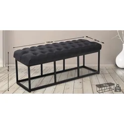 CLP Sitzbank Amun Stoff Schwarz 120 cm   Farbe: schwarz, Größe: 120 cm