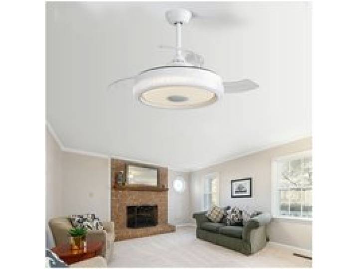 Ventilateur de plafond - SOGEU - 106 cm - Moteur DC réversible - LED 32W RGB - Haut-parleur Bluetooth
