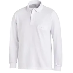 Langarm-Poloshirt "08/841" - S - Weiß