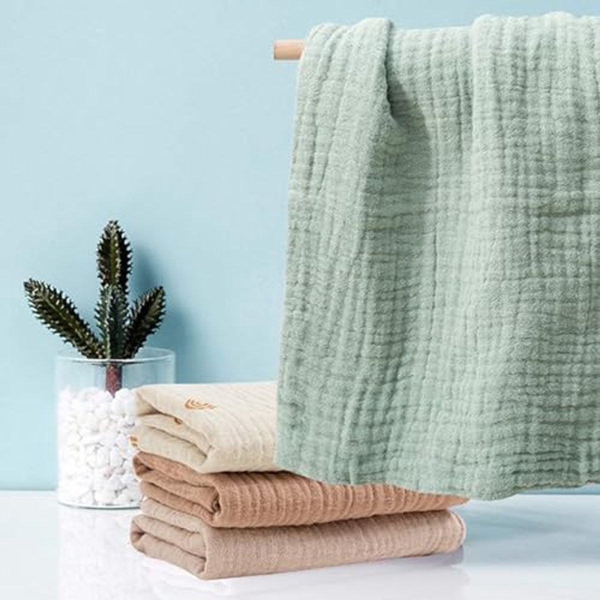 10 stuks Chiffon Babywashandjes voor pasgeborenen, 23 x 23 cm