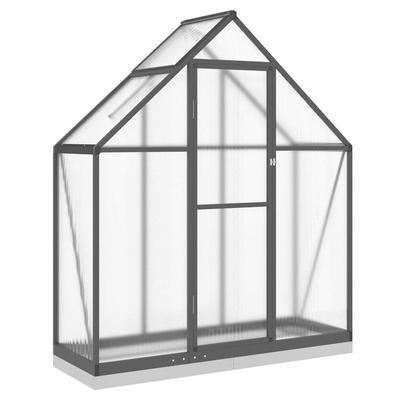 Helloshop26 - Gewächshauszelt für Pflanzen Blumen und Gemüse mit Grundrahmen 169 x 58 x 202 cm anthrazitfarbenes Aluminium