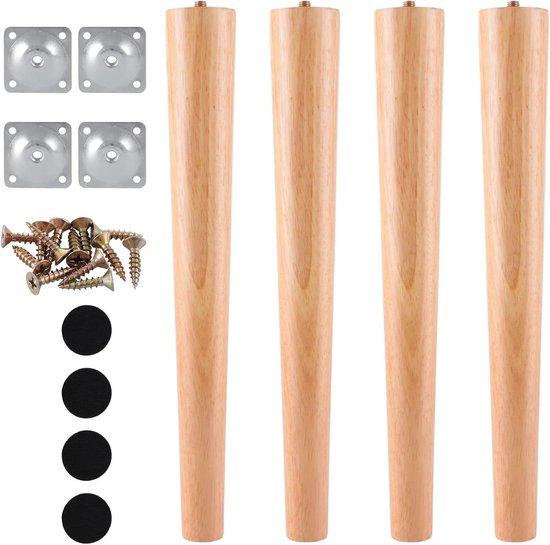 Allecto plus Houten meubelpoten - Eiken en Rubberhout - Bruin - Hoogte: 40 cm