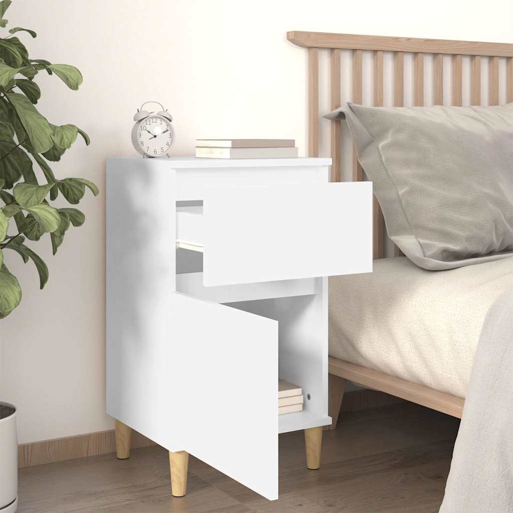 vidaXL Mesita de noche blanca 40x35x70 cm Blanco