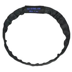 SAFETEX Blackline SX-STEEL Rundschlinge WLL 1 to - mit Stahlseil-Einlage, Umfang 3,00 Meter, schwarz