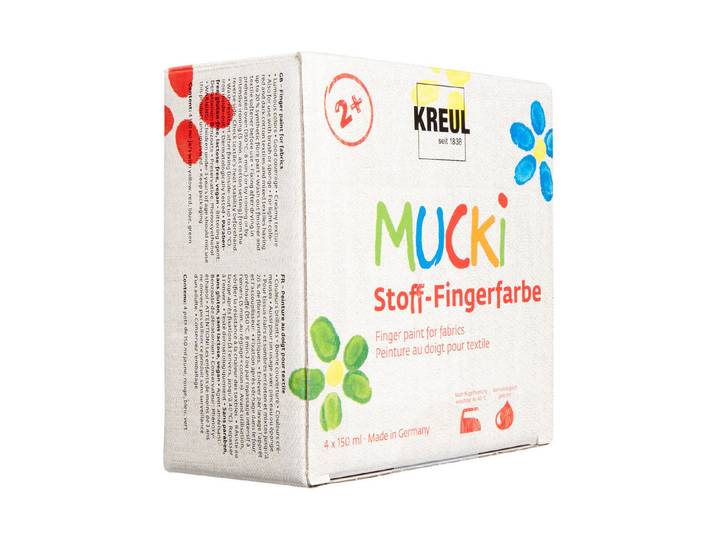 Kreul Mucki Stoff-Fingerfarbe 4 × 150 ml