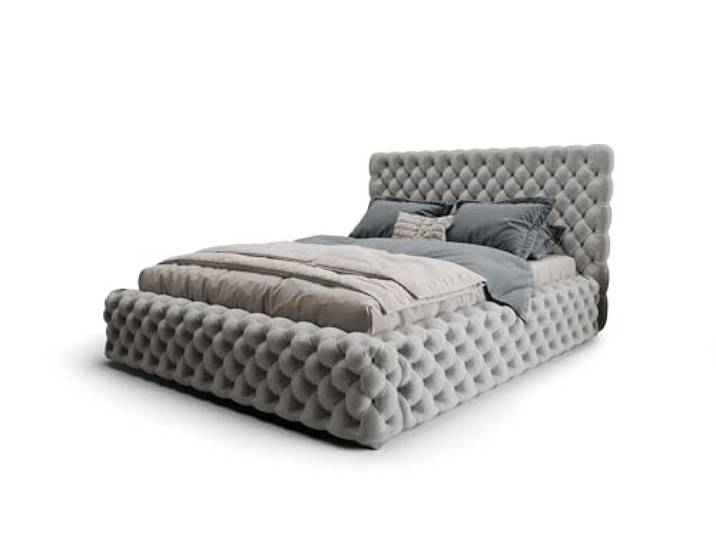 Verona Idee POLSTERBETT Mars EXTRA LATTENROST GROSSER BETTKASTEN 160x200cm GRAU