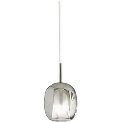 Perenz Pendelleuchte aus rauchfarbenem, verspiegeltem Borosilikatglas mit E27-Fassung, modernes Design, 17,5 x 30,5 cm, verstellbares Kabel 300 cm