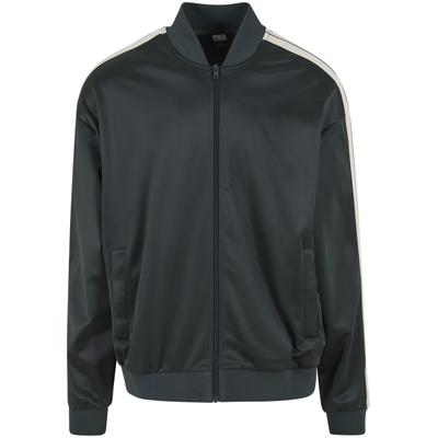 Umstandssweatshirt URBAN CLASSICS "Urban Classics Tennis Core Jacket", Damen, Gr. S, schwarz (bottlegrün), 100% Polyester, V-Ausschnitt, Sweatshirts