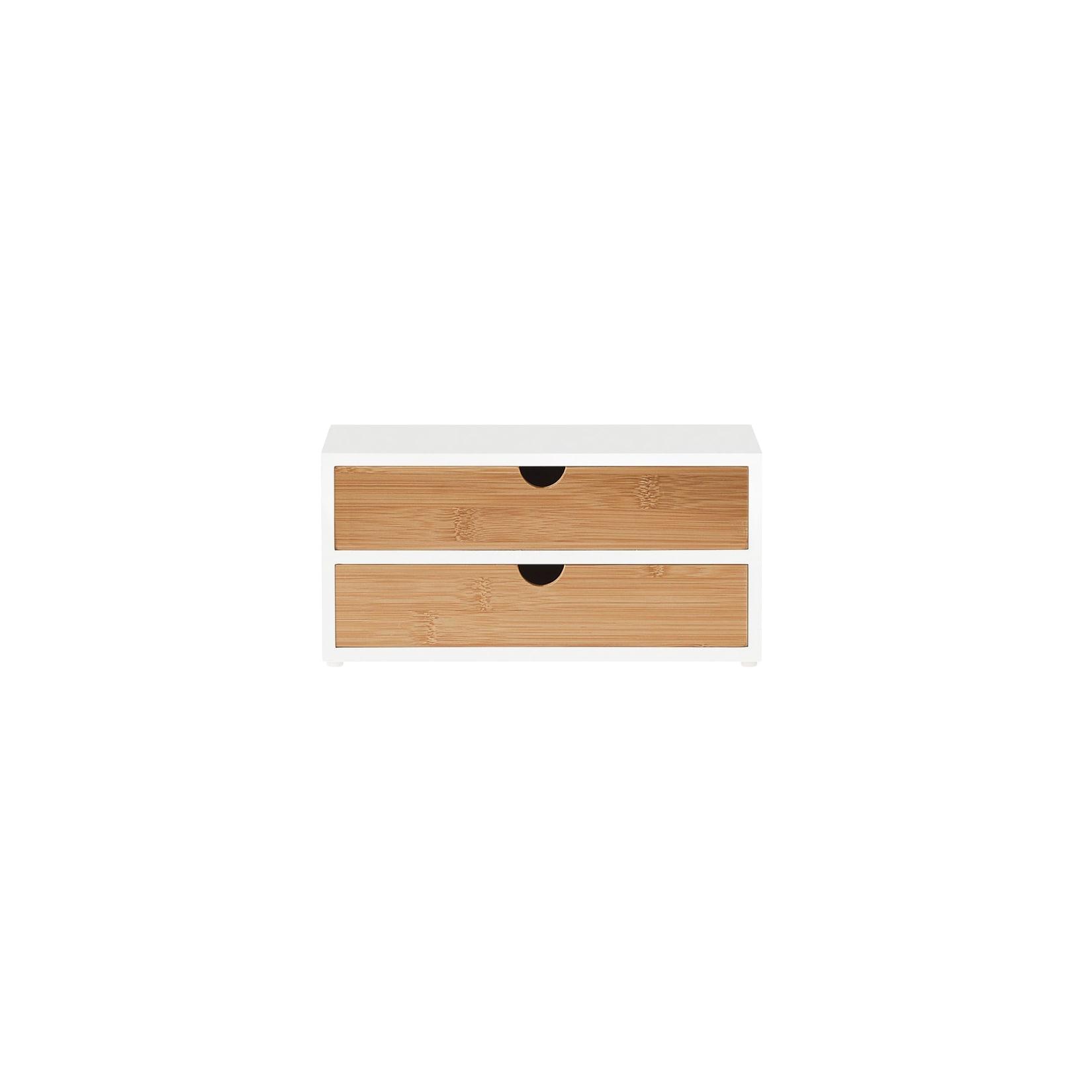 SoBuy Kapselhalter mit 2 Schubladen Holzfarbe 30x20x14cm Modern