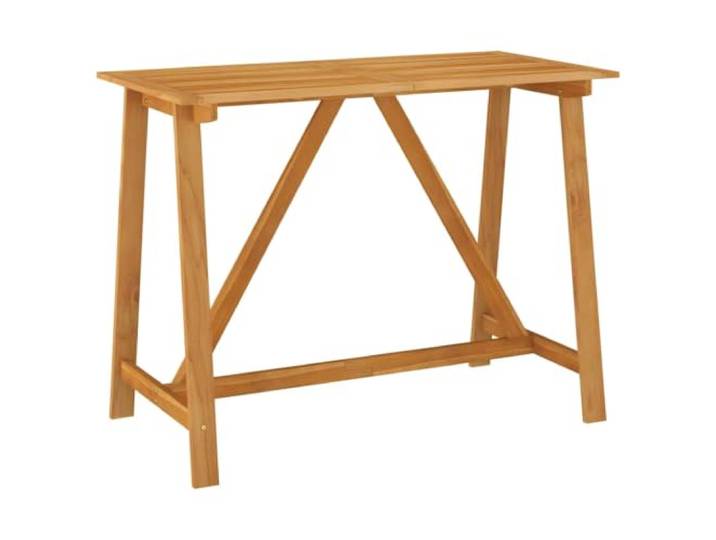 Foknhdi Stehtisch aus Akazienholz 140x70x104 cm Bartisch Geölte Akazie für Garten, Terrasse und Esszimmer, jedes Möbelstück ist ein Unikat mit natürlicher Holzmaserung.