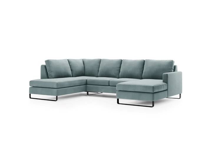 Blaue Sofagarnitur in U-Form CORNI