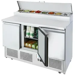 ICE-A-COOL 3 türige Belegstation mit Edelstahldeckel inklusive 8 * GN1/6, 380 Liter Kapazität