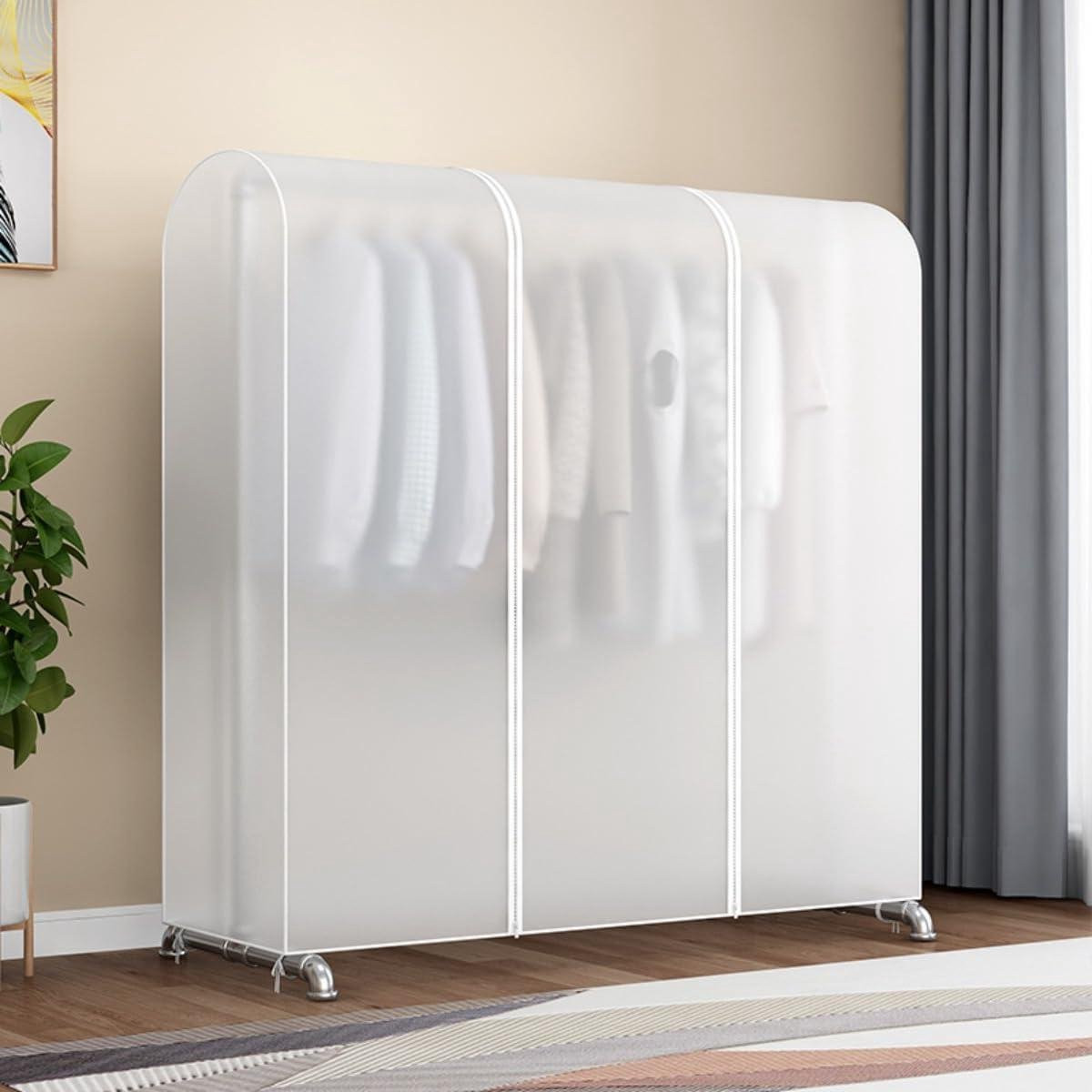 Semi-transparante kledinghoes voor kledingrekken met dubbele ritssluiting, Hoogte: 150 cm