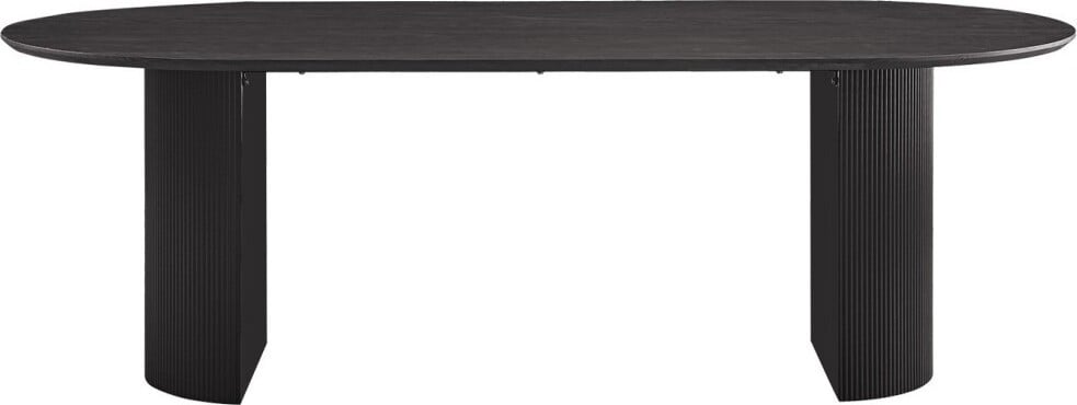 Meublorama VAGOS Ovale eettafel met donkerbruin houteffect, Lengte: 220 cm
